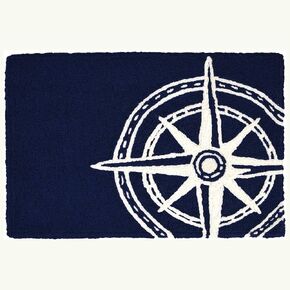 Navy Compass 20 x 30 Jellybean Accent Rug