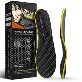 NASA Grade Plantar Fasciitis Insoles Men & Women - Maximum Shock Absorption with Rigid Extra High Arch Support Insoles - Shoe Inserts for High Impact Activities & Heavy-Duty Work in Saudi Arabia