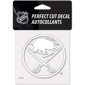 WinCraft NHL Buffalo Sabres Decal4x4 Perfect Cut White Decal, Team Colors, One Size