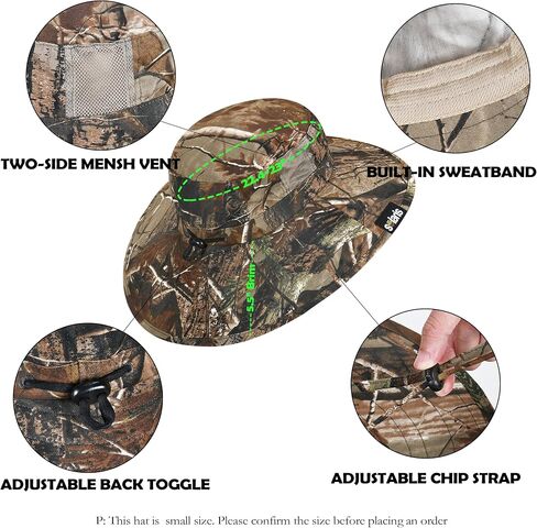 Solaris Camo Hat for Men Women, Wide Brim Camouflage Safari Hat, UPF50+ Sun Protection Bucket Hat for Hunting Fishing Hiking in Saudi Arabia