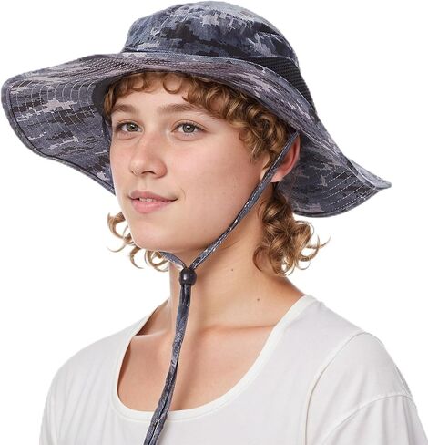 Solaris Camo Hat for Men Women, Wide Brim Camouflage Safari Hat, UPF50+ Sun Protection Bucket Hat for Hunting Fishing Hiking in Saudi Arabia