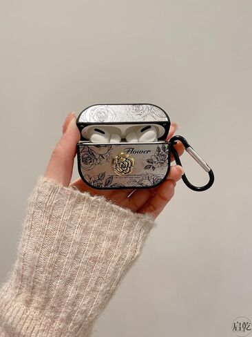 متوافق مع حافظة AirPods الجيل الثالث مع ملحقات سلسلة المفاتيح، حافظة مقاومة للصدمات، متوافقة مع الشحن اللاسلكي، تصميم أنيق وأنيق للنساء والفتيات - وردي وردي وكاميليا in Kuwait