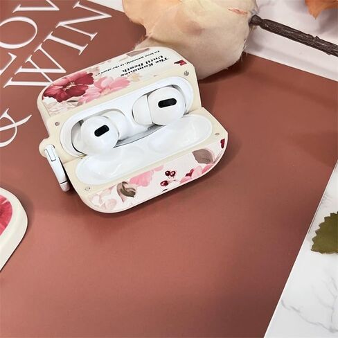 متوافق مع حافظة AirPods الجيل الثالث مع ملحقات سلسلة المفاتيح، حافظة مقاومة للصدمات، متوافقة مع الشحن اللاسلكي، تصميم أنيق وأنيق للنساء والفتيات - وردي وردي وكاميليا in Kuwait