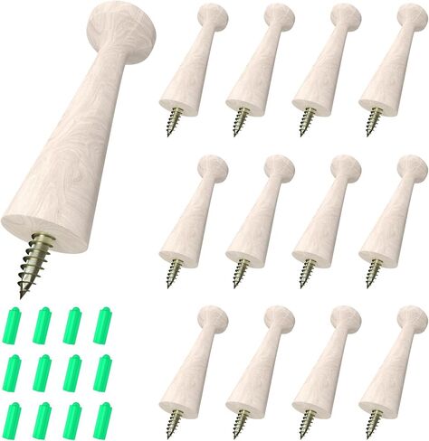 Wooden Shaker Peg Wood Screw-on Shaker Pegs 3.15 Inch, Solid Unfinished Wood Shaker Racks for Hanging Clothes Coat Hats Towel Paint Color DIY Bathroom Livingroom 6PCS in Saudi Arabia