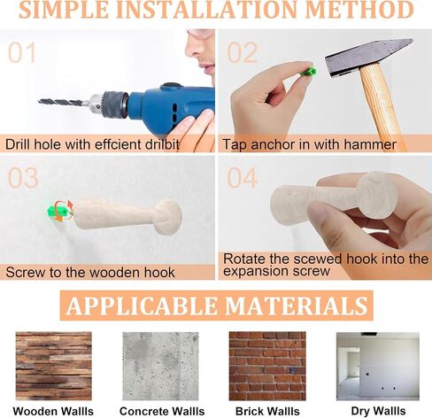 Wooden Shaker Peg Wood Screw-on Shaker Pegs 3.15 Inch, Solid Unfinished Wood Shaker Racks for Hanging Clothes Coat Hats Towel Paint Color DIY Bathroom Livingroom 6PCS in Saudi Arabia