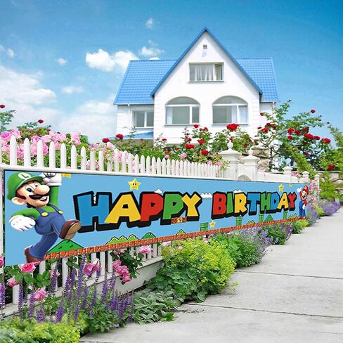 لافتة عيد ميلاد لحفلات ماريو، لوازم تزيين حفلات عيد ميلاد ماريو للبالغين من الأولاد والبنات والأطفال in Kuwait