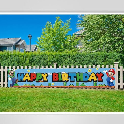 لافتة عيد ميلاد لحفلات ماريو، لوازم تزيين حفلات عيد ميلاد ماريو للبالغين من الأولاد والبنات والأطفال in Kuwait