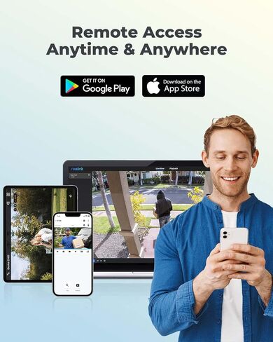 نظام كاميرا أمان REOLINK 4K في الهواء الطلق، 25 إطارًا في الثانية أثناء النهار، كشف الحركة، رؤية ليلية بالأشعة تحت الحمراء 100 قدم، بطاقة microSD بسعة تصل إلى 256 جيجابايت، RLC-810A (أسود) (متجدد) in Saudi Arabia
