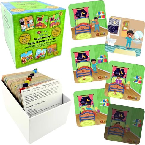 Sequence for Kids; Daily Routine Cards for Speech & Social Development; English Language Learners; ESL; Bilingual Learners; Storytelling; Sentence Building; Picture Story Cards; Speech Flash Cards in Saudi Arabia