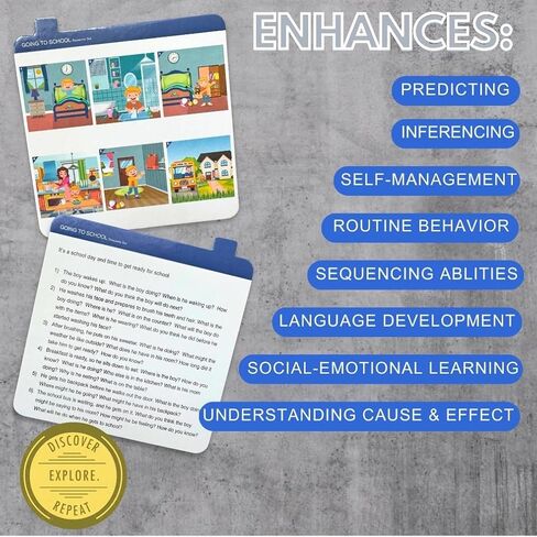 Sequence for Kids; Daily Routine Cards for Speech & Social Development; English Language Learners; ESL; Bilingual Learners; Storytelling; Sentence Building; Picture Story Cards; Speech Flash Cards in Saudi Arabia
