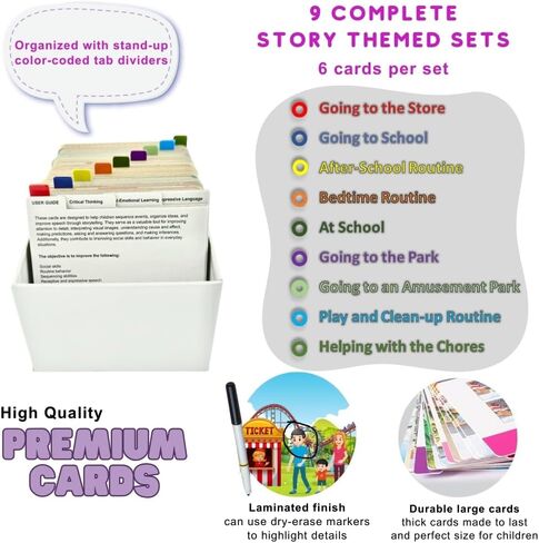 Sequence for Kids; Daily Routine Cards for Speech & Social Development; English Language Learners; ESL; Bilingual Learners; Storytelling; Sentence Building; Picture Story Cards; Speech Flash Cards in Saudi Arabia
