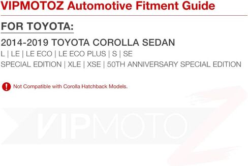 زوج بديل لمجموعة مصابيح لوحة الترخيص LED الكاملة من VIPMOTOZ لسيارة Toyota Corolla Sedan 2014-2019 - 6000K Diamond White، مجموعة مكونة من قطعتين in Kuwait