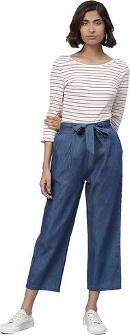 Yash Gallery Women's Denim Flared Solid Trousers in Saudi Arabia