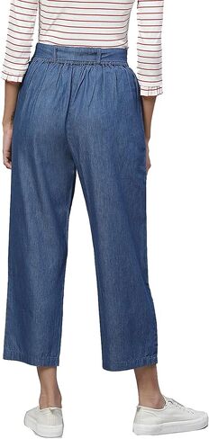 Yash Gallery Women's Denim Flared Solid Trousers in Saudi Arabia
