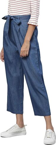 Yash Gallery Women's Denim Flared Solid Trousers in Saudi Arabia