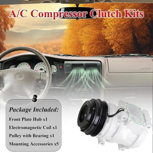 A/C ضاغط مخلب الجمعية عدة لوحة بكرة تحمل لفائف 1667 استبدال ل1995-2004 تويوتا تاكوما 6cyl 3.4L، تكييف الهواء ضاغط مخلب لفائف إصلاح السيارات عدة in Saudi Arabia
