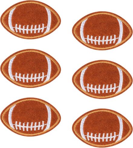 20Pcs Football Iron on Patches Sequin Chenille Patches Gold Edges Sports Patches Sew on and Iron on Applique Football Embroidered Patches Badge for Hat Jeans Jacket Dress Backpacks DIY Clothing in Saudi Arabia