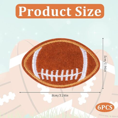 20Pcs Football Iron on Patches Sequin Chenille Patches Gold Edges Sports Patches Sew on and Iron on Applique Football Embroidered Patches Badge for Hat Jeans Jacket Dress Backpacks DIY Clothing in Saudi Arabia
