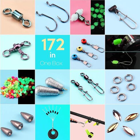 Fishing Terminal Tackle Accessories Hooks Weights Jig Heads O-Rings Rolling Swivels Fastlock Snaps Fishing Beads Space Beans Sinker Slides Ice Fish Gear for Saltwater Freshwater in Saudi Arabia
