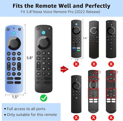 (عبوتان) حافظة OneBom Fire TV Alexa Voice Remote Pro (إصدار 2022) حافظة واقية من السيليكون مقاومة للصدمات متوهجة في الظلام (أخضر متوهج وأزرق متوهج) in Kuwait