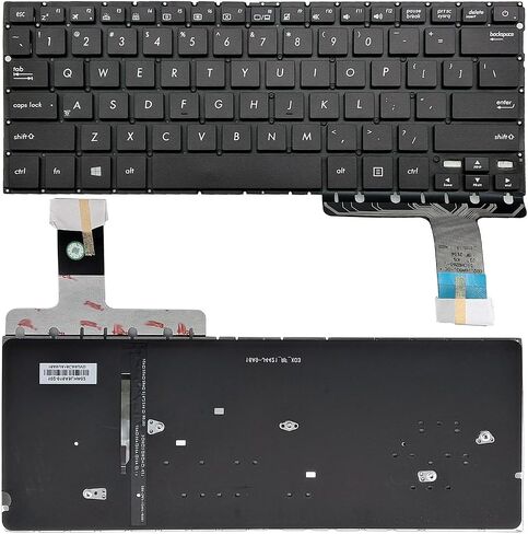 لوحة مفاتيح بديلة للكمبيوتر المحمول متوافقة مع Asus ZenBook UX330 UX330CA UX330CAK Backlight US Layout أسود in Saudi Arabia