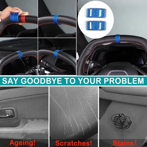 Car Steering Wheel Panel Round Decorative Sticker Compatible with Corvette C8 2020-2023 Steering Wheel Center Return Sticker Interior Protection Accessories（Carbon Fiber, Forged Pattern） in Saudi Arabia