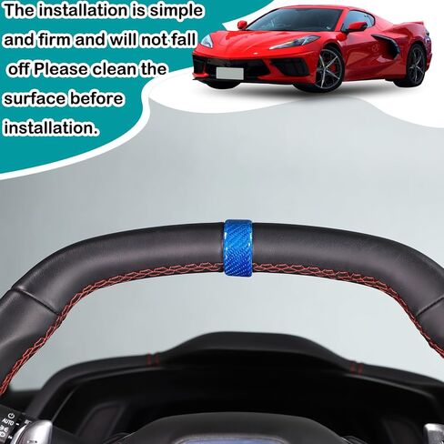 Car Steering Wheel Panel Round Decorative Sticker Compatible with Corvette C8 2020-2023 Steering Wheel Center Return Sticker Interior Protection Accessories（Carbon Fiber, Forged Pattern） in Saudi Arabia