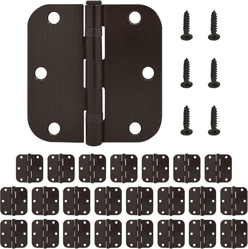 Nuk3y Residential 3 1/2" x 3 1/2" Ball Bearing Door Hinge 5/8 Radius (18 Pack, Matte Black) in Saudi Arabia