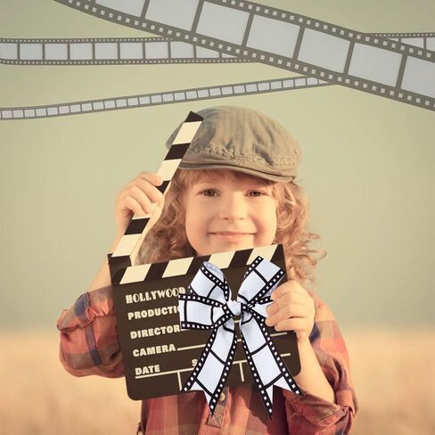 3 Rolls Filmstrip Ribbon Movie Film Grosgrain Ribbon kinetoscope Film Ribbon for Movie Party Decorations, Black and White Film Themed Party Decor Home DIY Wrapping Wreaths Crafts, 15 Yard in Saudi Arabia