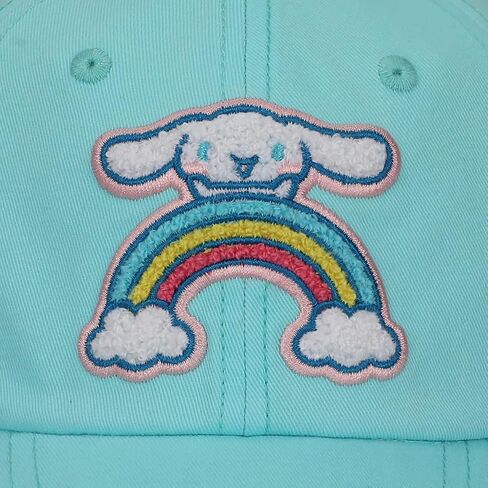 قبعة بيسبول رجالي من Cinnamoroll Chenille Character Patch مصنوعة من القطن المغسول باللون الأزرق المخضر in Saudi Arabia