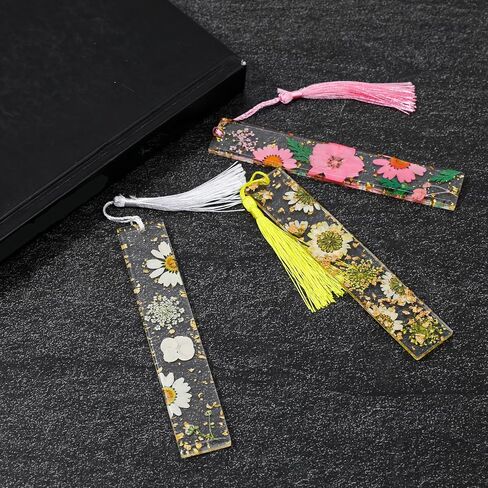 Bookmark Resin Mold,10 Style Bookmark Mold with Tassles,Pattern Resin Bookmark Molds for Epoxy Resin Casting Rectangle Bookmark Silicone Molds Kit Epoxy Resin Molds for DIY Bookmark Making Tool in Saudi Arabia