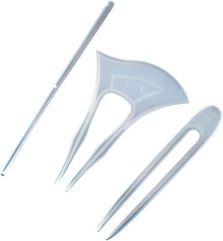 3Pcs Silicone Hair Stick Molds Clear Hairpin Mold DIY Epoxy Resin Mold Jewelry Casting Mold Chopsticks for Hair Resin Clock Mold for Jewelry Necklace Pendant Making in Saudi Arabia