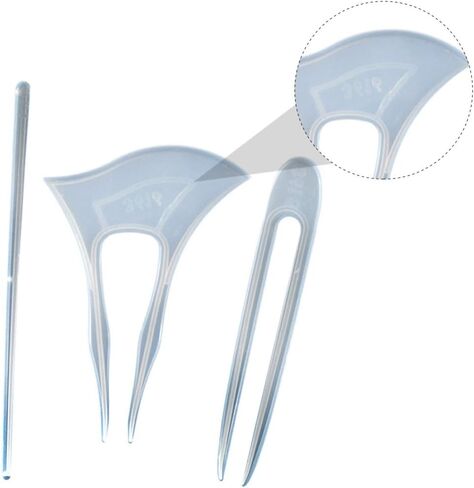 3Pcs Silicone Hair Stick Molds Clear Hairpin Mold DIY Epoxy Resin Mold Jewelry Casting Mold Chopsticks for Hair Resin Clock Mold for Jewelry Necklace Pendant Making in Saudi Arabia