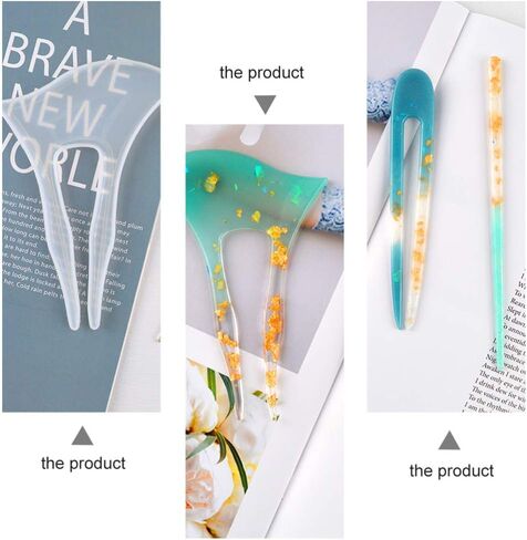 3Pcs Silicone Hair Stick Molds Clear Hairpin Mold DIY Epoxy Resin Mold Jewelry Casting Mold Chopsticks for Hair Resin Clock Mold for Jewelry Necklace Pendant Making in Saudi Arabia