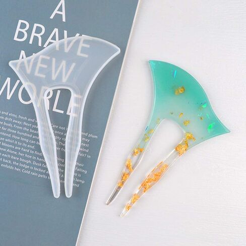 3Pcs Silicone Hair Stick Molds Clear Hairpin Mold DIY Epoxy Resin Mold Jewelry Casting Mold Chopsticks for Hair Resin Clock Mold for Jewelry Necklace Pendant Making in Saudi Arabia