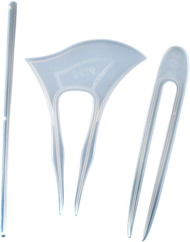 3Pcs Silicone Hair Stick Molds Clear Hairpin Mold DIY Epoxy Resin Mold Jewelry Casting Mold Chopsticks for Hair Resin Clock Mold for Jewelry Necklace Pendant Making in Saudi Arabia