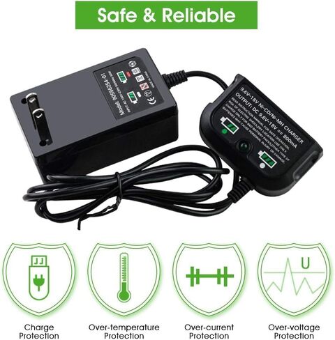 شاحن بديل 9.6V-18V 90556254-01 شاحن بطارية بديل متوافق مع بطارية بلاك اند ديكر 9.6V 12V 14.4V 18V Ni-Cd & Ni-Mh HPB18 HPB18-OPE FSB18 HPB14 FSB14 HPB12 FS12B in Kuwait