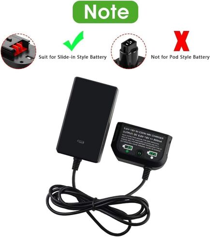 شاحن بديل 9.6V-18V 90556254-01 شاحن بطارية بديل متوافق مع بطارية بلاك اند ديكر 9.6V 12V 14.4V 18V Ni-Cd & Ni-Mh HPB18 HPB18-OPE FSB18 HPB14 FSB14 HPB12 FS12B in Kuwait