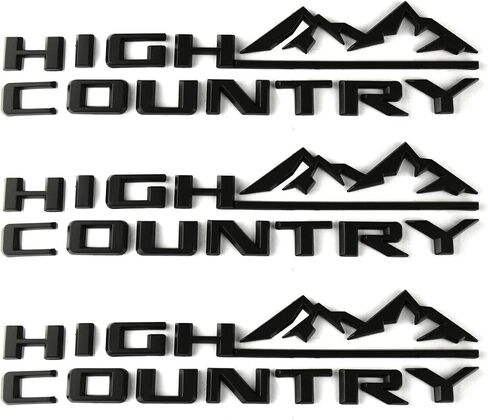 3X 2019-2023 Tahoe Silverado High Country Fender Tailgate Letter Logo Emblem 3D Badge Namaplate Replacement for High Country (Chrome) in Saudi Arabia