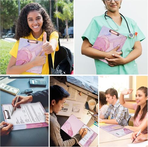 SITHON 3 Ring Binder 1 Inch, Cute Binder for Letter Size(11" x 8.5") with 5 Tab Dividers, File Folder Labels, Elastic Band and Low Profile Hardcover Clipboards for School Office Supplies (Marble Pink) in Saudi Arabia