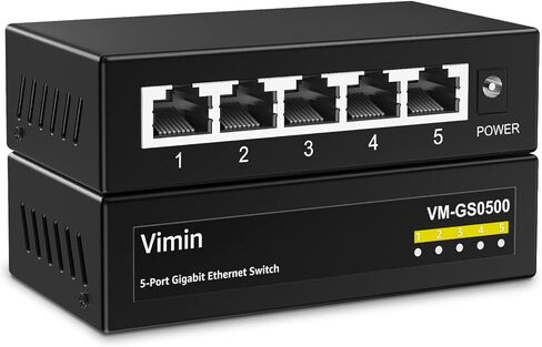 5-Port 10G PoE Switch Unmanaged with 1 Uplink Port, VIMIN 4-Port 10Gbe PoE Network Switch, Auto-Negotiation, for 10G NAS Network, Support IEEE802.3af/at, Plug & Play in Saudi Arabia