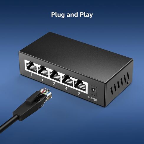 5-Port 10G PoE Switch Unmanaged with 1 Uplink Port, VIMIN 4-Port 10Gbe PoE Network Switch, Auto-Negotiation, for 10G NAS Network, Support IEEE802.3af/at, Plug & Play in Saudi Arabia
