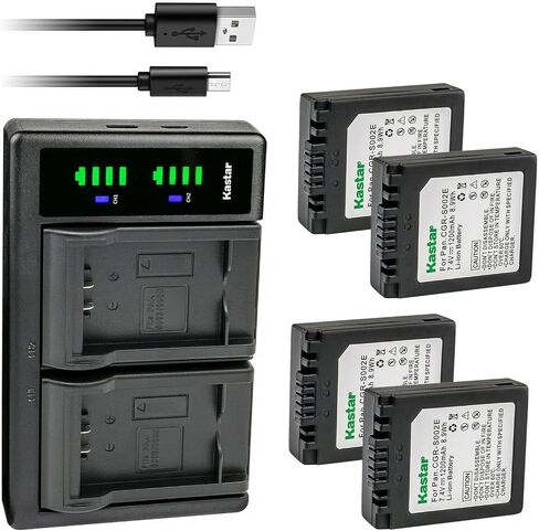 Kastar CGA-S002 LTD2 USB Battery Charger Compatible with Panasonic Lumix DMC-FZ20PP, Lumix DMC-FZ20S, Lumix DMC-FP3AB, Lumix DMC-FZ1, Lumix DMC-FZ1A, Lumix DMC-FZ1A-K Camera in Saudi Arabia