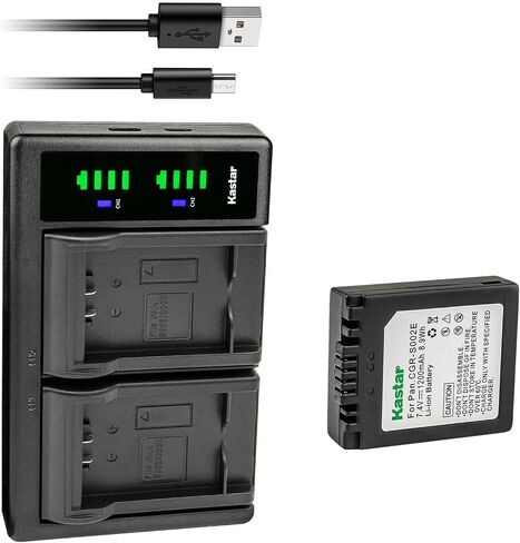 Kastar CGA-S002 LTD2 USB Battery Charger Compatible with Panasonic Lumix DMC-FZ20PP, Lumix DMC-FZ20S, Lumix DMC-FP3AB, Lumix DMC-FZ1, Lumix DMC-FZ1A, Lumix DMC-FZ1A-K Camera in Saudi Arabia