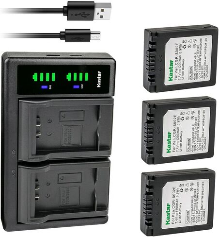 Kastar CGA-S002 LTD2 USB Battery Charger Compatible with Panasonic Lumix DMC-FZ20PP, Lumix DMC-FZ20S, Lumix DMC-FP3AB, Lumix DMC-FZ1, Lumix DMC-FZ1A, Lumix DMC-FZ1A-K Camera in Saudi Arabia