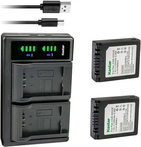 Kastar CGA-S002 LTD2 USB Battery Charger Compatible with Panasonic Lumix DMC-FZ20PP, Lumix DMC-FZ20S, Lumix DMC-FP3AB, Lumix DMC-FZ1, Lumix DMC-FZ1A, Lumix DMC-FZ1A-K Camera in Saudi Arabia