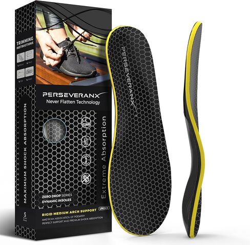 NASA Grade Plantar Fasciitis Insoles Men & Women - Maximum Shock Absorption with Rigid Extra High Arch Support Insoles - Shoe Inserts for High Impact Activities & Heavy-Duty Work in Saudi Arabia