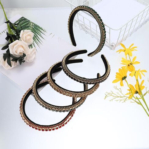 VOCOSTE Rhinestone Headband, Decor Hairbands for Women, Hair Accessories for Weddings Daily Wear Birthday Parties, Black in Saudi Arabia