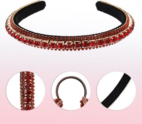 VOCOSTE Rhinestone Headband, Decor Hairbands for Women, Hair Accessories for Weddings Daily Wear Birthday Parties, Black in Saudi Arabia