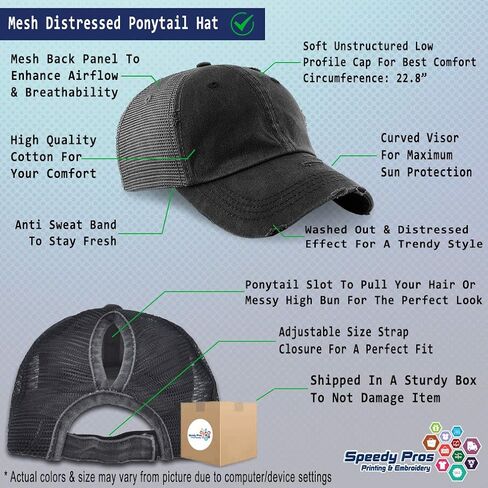 Speedy Pros Womens Ponytail Cap Horseshoes Rather Be Riding Embroidery Cotton Strap Closure in Saudi Arabia